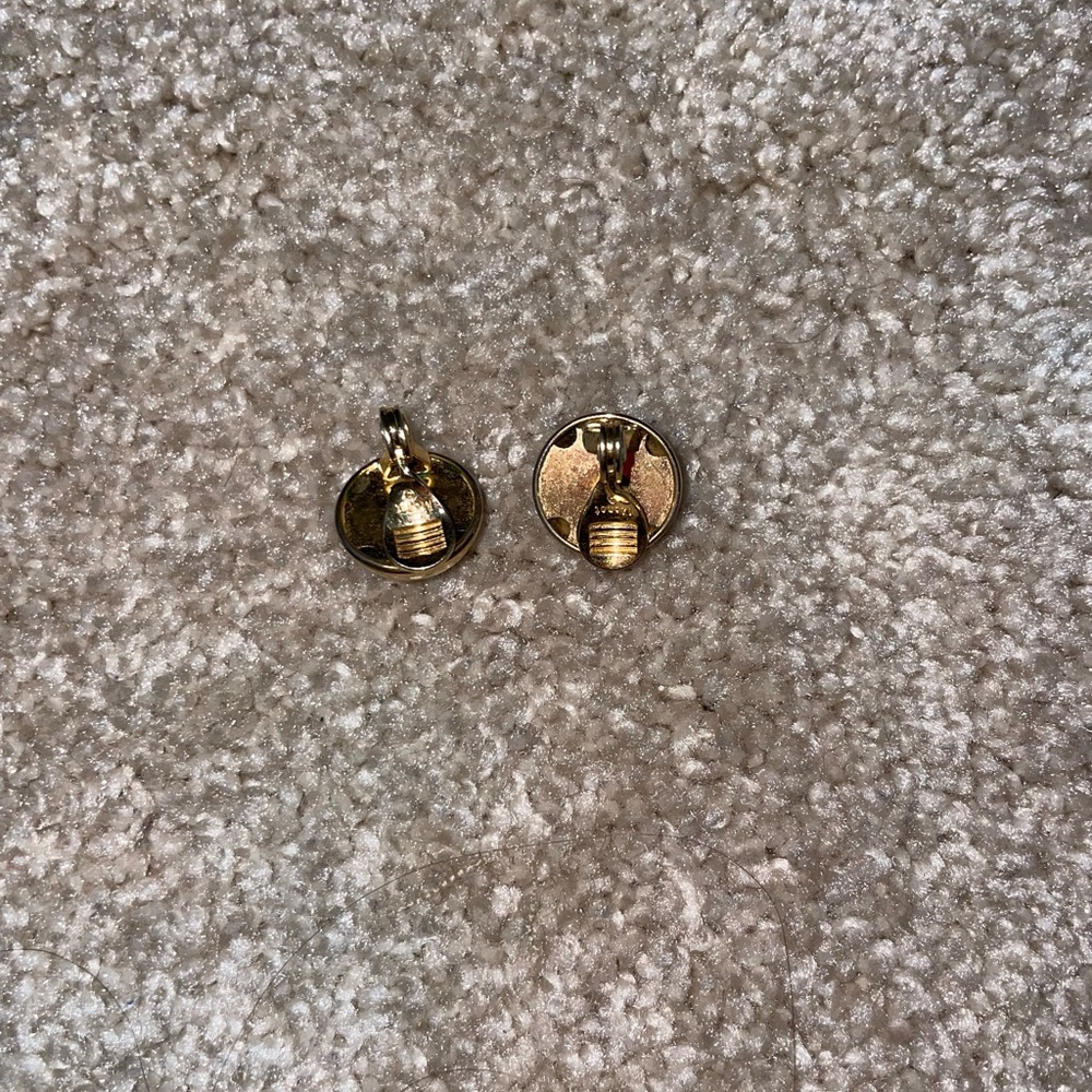 Vintage 50’s Gold Round Stud Clip-on Earrings - Picture 5 of 7
